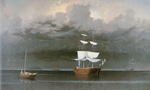 Fritz Hugh Lane, Schooners before Approaching Storm off Owl's Head Fine Art Reproduction Oil Painting