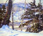George Gardner Symons, River Bank with Snow Fine Art Reproduction Oil Painting