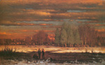 George Innes, Winter Evening, Medfield Fine Art Reproduction Oil Painting