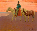 Gerhard Curtis Delano, Navajo and His Horses Fine Art Reproduction Oil Painting