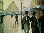 Gustave Caillebotte, Rue de Paris, Wet Weather Fine Art Reproduction Oil Painting