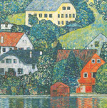 Gustave Klimt, Houses at Unterach on the Attersee Fine Art Reproduction Oil Painting