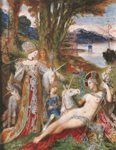 Gustave Moreau,  The Unicorns Fine Art Reproduction Oil Painting