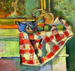 Henri Matisse, Still Life, Checked Tablecloth Fine Art Reproduction Oil Painting