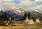 Irvin Shorty Shope, There Were Teepees On The Flathead Fine Art Reproduction Oil Painting
