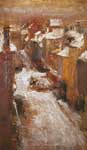 James Ensor, Rue de Flandre in the Snow Fine Art Reproduction Oil Painting