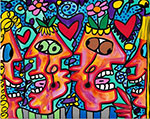 James Rizzi, A Fine Line Between Love Hate Fine Art Reproduction Oil Painting