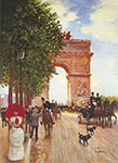 Jean Beraud, Arc de Triomphe Champs-Elysees Fine Art Reproduction Oil Painting