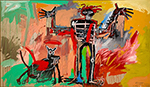 Jean-Michel Basquiat,  Boy and Dog in a Johnnypump Fine Art Reproduction Oil Painting