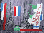 Jean-Michel Basquiat,  Eiffel Tower Fine Art Reproduction Oil Painting