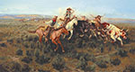 Joe Beeler, Along the Chisholm Trail Fine Art Reproduction Oil Painting
