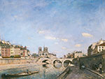 Johann Barthold Jongkind, Notre Dame and the Seine Fine Art Reproduction Oil Painting