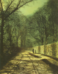 John Atkinson Grimshaw, Tree Shadows on the Park Wall Fine Art Reproduction Oil Painting