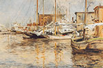 John Henry Twatchman, Oyster Boats, North River Fine Art Reproduction Oil Painting