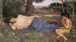 John William Waterhouse, Listening to My Sweet Pipings Fine Art Reproduction Oil Painting