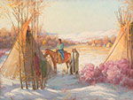 Joseph Henry Sharp,  Winter Squaw Dance, Crow Reservation, Montana Fine Art Reproduction Oil Painting