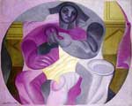 Juan Gris,  Seated Harlequin Fine Art Reproduction Oil Painting