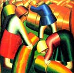 Kasimar Malevich, Taking in the Rye Fine Art Reproduction Oil Painting