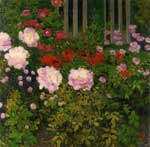 Koloman Moser, Blooming Flowers with Garden Fence Fine Art Reproduction Oil Painting