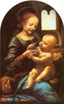 Leonardo Da Vinci,  The Benois Madonna Fine Art Reproduction Oil Painting