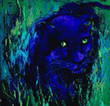 Leroy Neiman, Black Panther Fine Art Reproduction Oil Painting