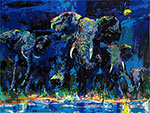 Leroy Neiman, Elephant Nocturne Fine Art Reproduction Oil Painting