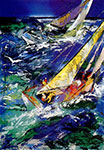 Leroy Neiman, High Seas Sailing Fine Art Reproduction Oil Painting