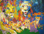 Leroy Neiman, Lions Pride Fine Art Reproduction Oil Painting