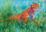 Leroy Neiman, Prowling Leopard Fine Art Reproduction Oil Painting