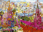 Leroy Neiman, Red Square Panorama Fine Art Reproduction Oil Painting