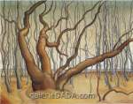 Lionel FitzGerald, Poplar woods; Poplars Fine Art Reproduction Oil Painting