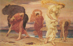 Lord Frederic Leighton, Greek Girls picking up Pebbles by the Sea Fine Art Reproduction Oil Painting