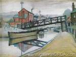 L.S. Lowry, Barges on a Canal Fine Art Reproduction Oil Painting