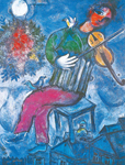 Marc Chagall, The Blue Violinist Fine Art Reproduction Oil Painting