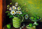 Margaret Hannah Olley, Green Jug and Apples Fine Art Reproduction Oil Painting