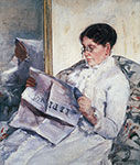 Mary Cassett, Woman Reading Le Figaro Fine Art Reproduction Oil Painting