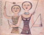 Massimo Campigli, A Game Fine Art Reproduction Oil Painting