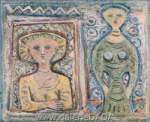 Massimo Campigli, Two Figures Fine Art Reproduction Oil Painting