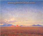 Maynard Dixon,  Moonrise over the Desert Fine Art Reproduction Oil Painting