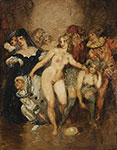 Norman Lindsay, Pierrot and Harlequin Fine Art Reproduction Oil Painting