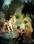 Norman Lindsay, River Nymphs Fine Art Reproduction Oil Painting