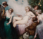 Norman Lindsay, The Lute Player Fine Art Reproduction Oil Painting