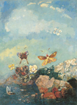 Odilon Redon, Butterflies Fine Art Reproduction Oil Painting