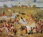 Oscar Berninghaus,  Apache Encampment at Boulder Lake Fine Art Reproduction Oil Painting