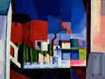 Oscar Bluemner, Old Canal, Red And Blue Fine Art Reproduction Oil Painting