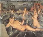 Paul Delvaux, Nymphs Bathing Fine Art Reproduction Oil Painting
