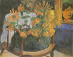 Paul Gauguin, Sunflowers on a Chair Fine Art Reproduction Oil Painting