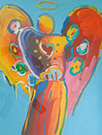 Peter Max, Angel with Heart II Fine Art Reproduction Oil Painting