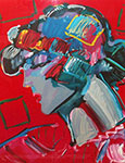 Peter Max, Crimson Lady Fine Art Reproduction Oil Painting