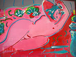 Peter Max, Reclining in Red Fine Art Reproduction Oil Painting